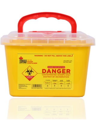3W Sharp Container 5L, Sharp Needle Disposal Containers, Biohazard Container Sharp Box, Sharp Container Needle Disposal Box - pzsku/Z5488F9A47B84D6BE0716Z/45/_/1719555999/1b50dcf3-9f1e-404d-ae0c-f137f78878a7