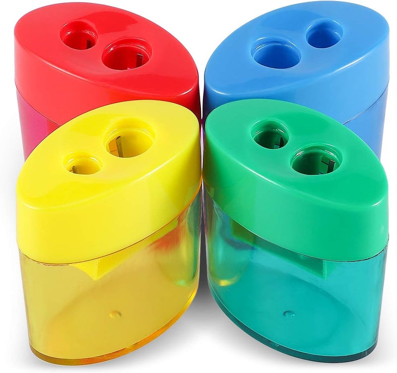 KIDMEN 2-Hole Pencil Sharpener - Handheld, 12 Pack for Kids - Image 3