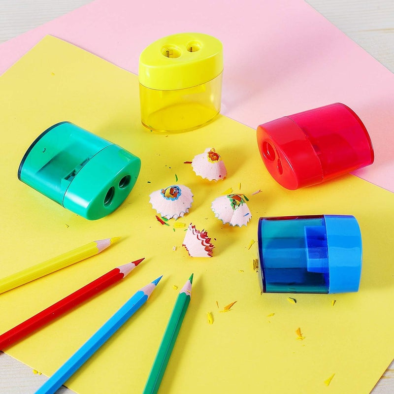 KIDMEN 2-Hole Pencil Sharpener - Handheld, 12 Pack for Kids - Image 5