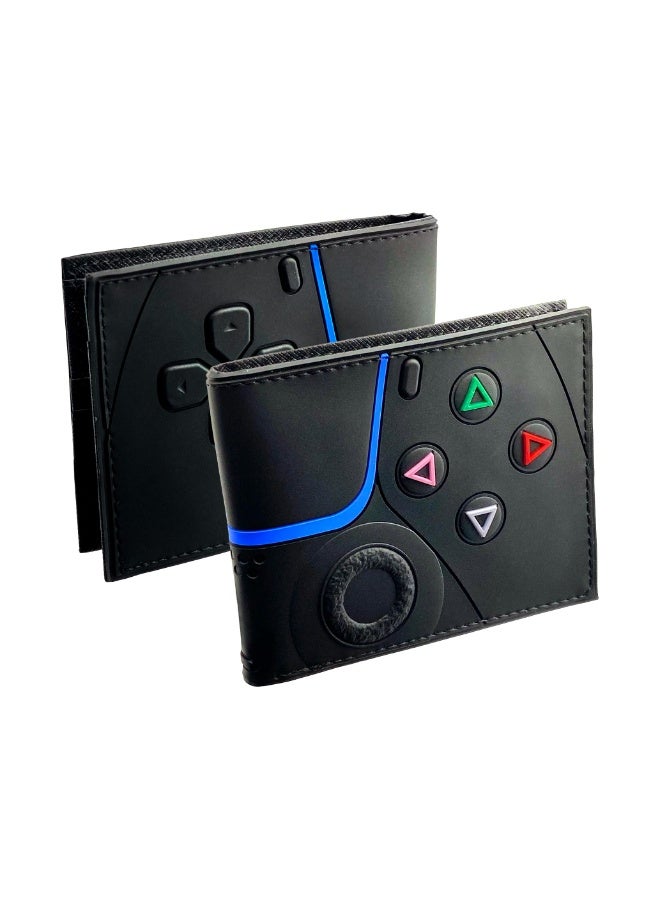 ريترو Gamepad مستوحاة من محفظة الأولاد - مواد السطح السيليكون مع تصميم لعبة Gamepad الكلاسيكية ، فتحات بطاقات متعددة وجيب العملة - محفظة لعبة الفيديو للأطفال باللون الأسود - Image 1