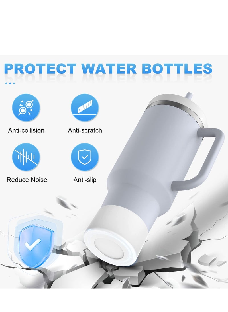 Generic 2pcs 7.5cm Silicone Boot Bottom Sleeve Cover for Stanley 40oz Tumbler Quencher Adventure and Ice Flow Flip 30 oz 20 oz Water Bottle (White)  - Image 3