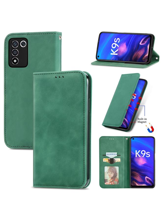 S-TOP Case For OPPO K9s Retro Skin Feel Magnetic Horizontal Flip Leather Phone Case - Image 1