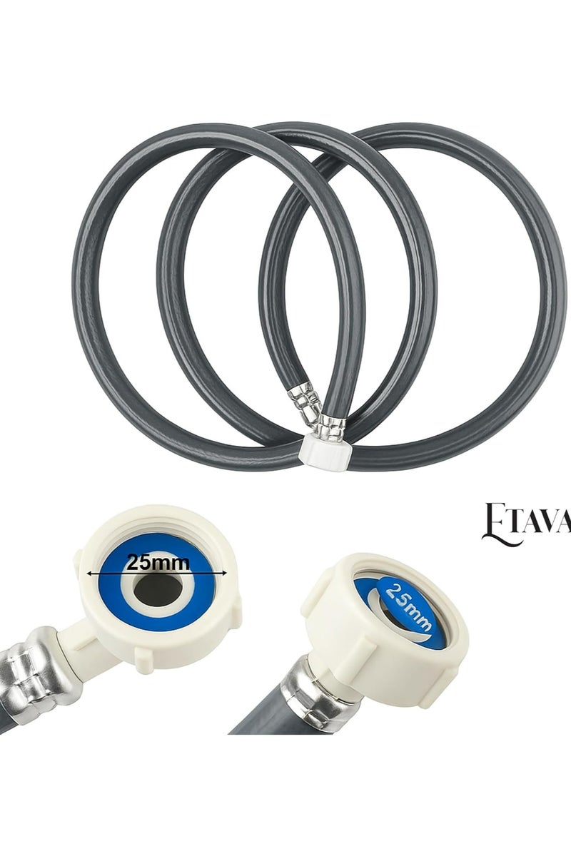 ETAVA Washing Machine Inlet Hose Pipe 2 Meter – Universal Water Supply Connector – Heavy Duty, Leak-Proof & Durable – Flexible PVC Pipe with CP Reducer Bush – Compatible with All Washing Machine Brands - Image 2