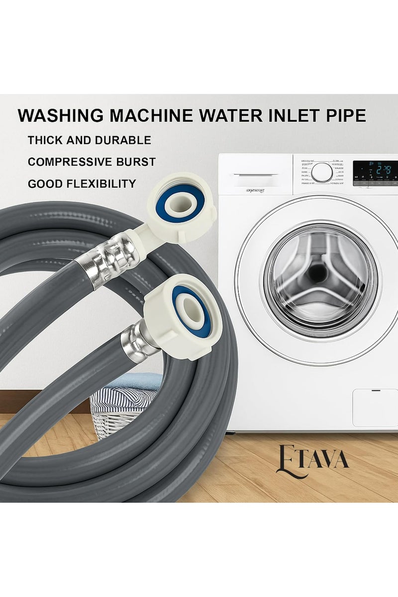 ETAVA Washing Machine Inlet Hose Pipe 2 Meter – Universal Water Supply Connector – Heavy Duty, Leak-Proof & Durable – Flexible PVC Pipe with CP Reducer Bush – Compatible with All Washing Machine Brands - Image 5