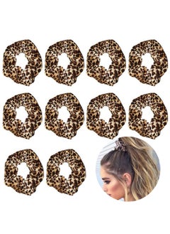 Luckycivia 10 Pcs Leopard Print Scrunchies Hair Bands Stretch Scrunchy Hair Ties Hair Ropes Scrunchies Hair Accessories for Women Girls Style 1