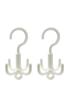 Excefore Belt Hanger, Twirl Tie Rack, Scarf Holder Hook for Closet with 4 Claws, 360 Degree Rotating Closet Clothes Hangers, Good for Hanging Scarf, Ties, Hats, Towels, Bags(2 PCS)  - Image 1