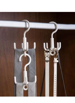 Excefore Belt Hanger, Twirl Tie Rack, Scarf Holder Hook for Closet with 4 Claws, 360 Degree Rotating Closet Clothes Hangers, Good for Hanging Scarf, Ties, Hats, Towels, Bags(2 PCS)  - Image 5