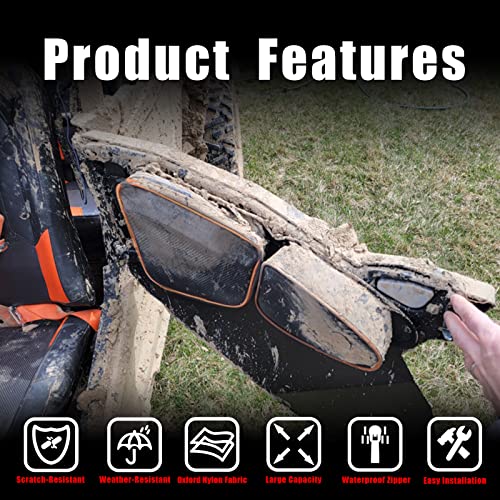 Goldfire RZR Door Bags Tool Organizers Upgraded Zipper Storage Bag withRemovable Knee Pad Accessories for 2014-2023 Polaris RZR XP 1000/4, Turbo, Turbo S, 900XC, S900, S1000 (Red Piping) - Image 5