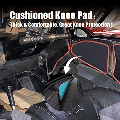 Goldfire RZR Door Bags Tool Organizers Upgraded Zipper Storage Bag withRemovable Knee Pad Accessories for 2014-2023 Polaris RZR XP 1000/4, Turbo, Turbo S, 900XC, S900, S1000 (Red Piping) - Image 4