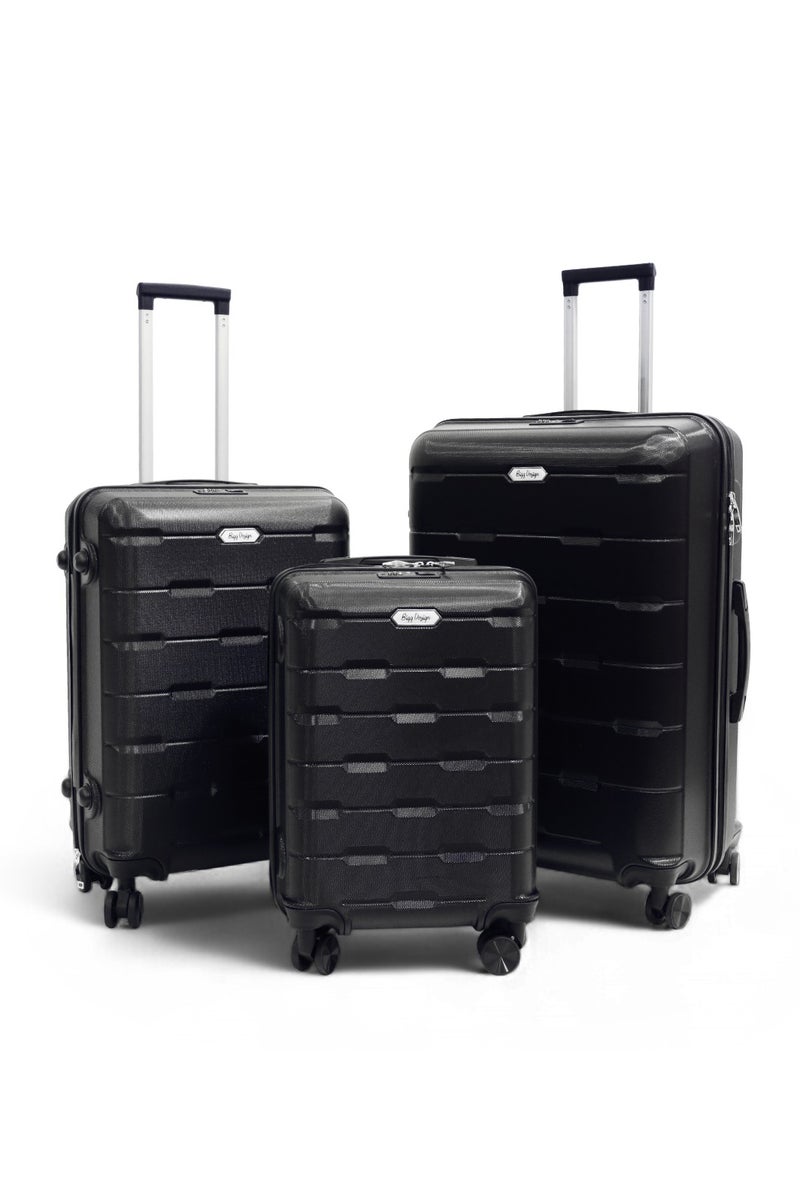 بيج ديزاين طقم حقائب سفر مكوّن من 3 قطع، مقاسات 20 بوصة و24 بوصة و28 بوصة، مزوّد بقفل TSA، مصنوع من هيكل ABS خفيف الوزن، حقيبة ترولي صلبة، عجلات دوّارة 360°، مناسب لكابينة الطائرة والحقائب المحمولة – صنع في تركيا - Image 1