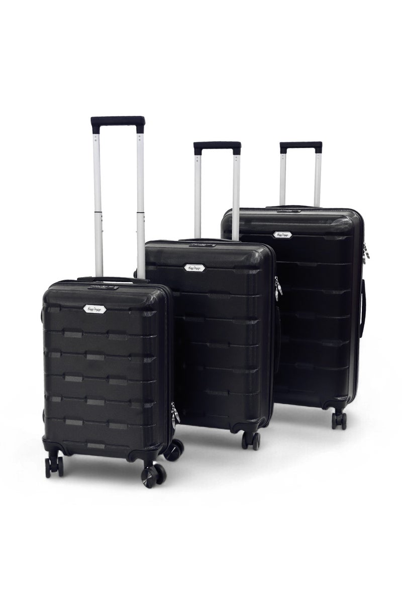 بيج ديزاين طقم حقائب سفر مكوّن من 3 قطع، مقاسات 20 بوصة و24 بوصة و28 بوصة، مزوّد بقفل TSA، مصنوع من هيكل ABS خفيف الوزن، حقيبة ترولي صلبة، عجلات دوّارة 360°، مناسب لكابينة الطائرة والحقائب المحمولة – صنع في تركيا - Image 2