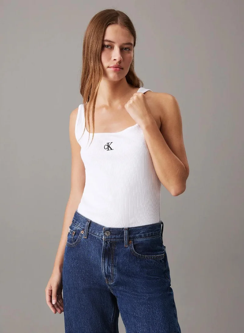 Logo Embroidery Cropped Tank Top