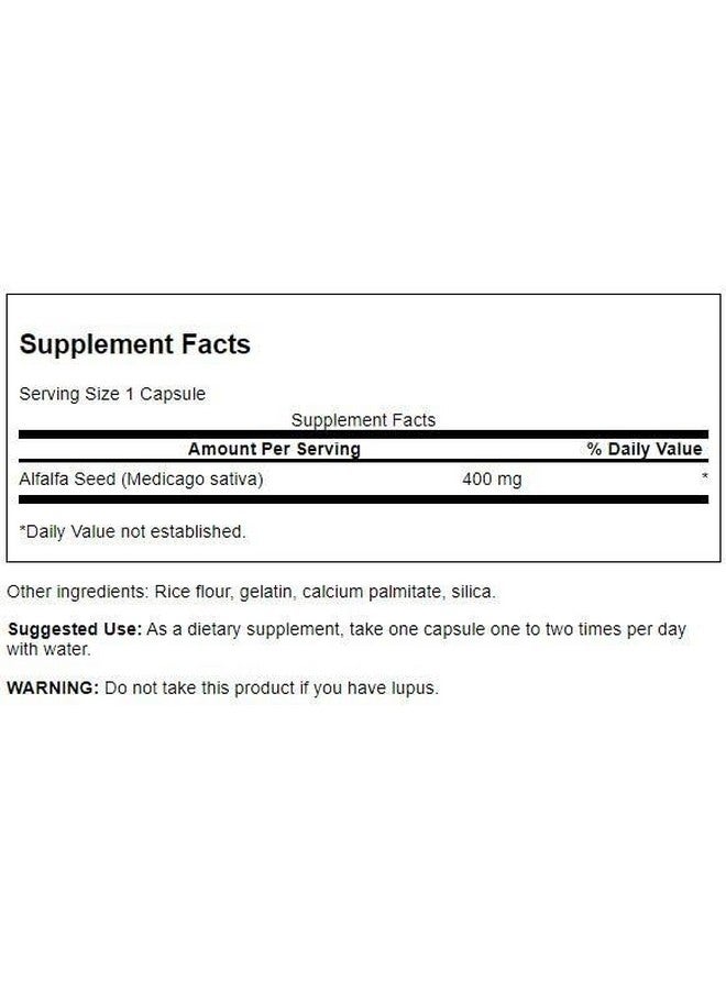 Swanson Full Spectrum Alfalfa Seed 400 Milligrams 60 Capsules - Image 2