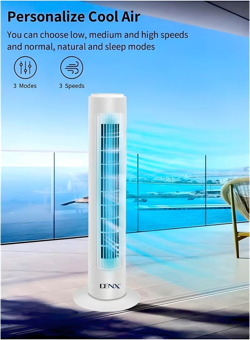 دينكس مروحة برجية - تصميم أنيق ونحيف، تبريد هادئ للغاية مع تحكم بثلاث سرعات وتذبذب 80 درجة - قوة 45 واط، DX2537 - Image 5