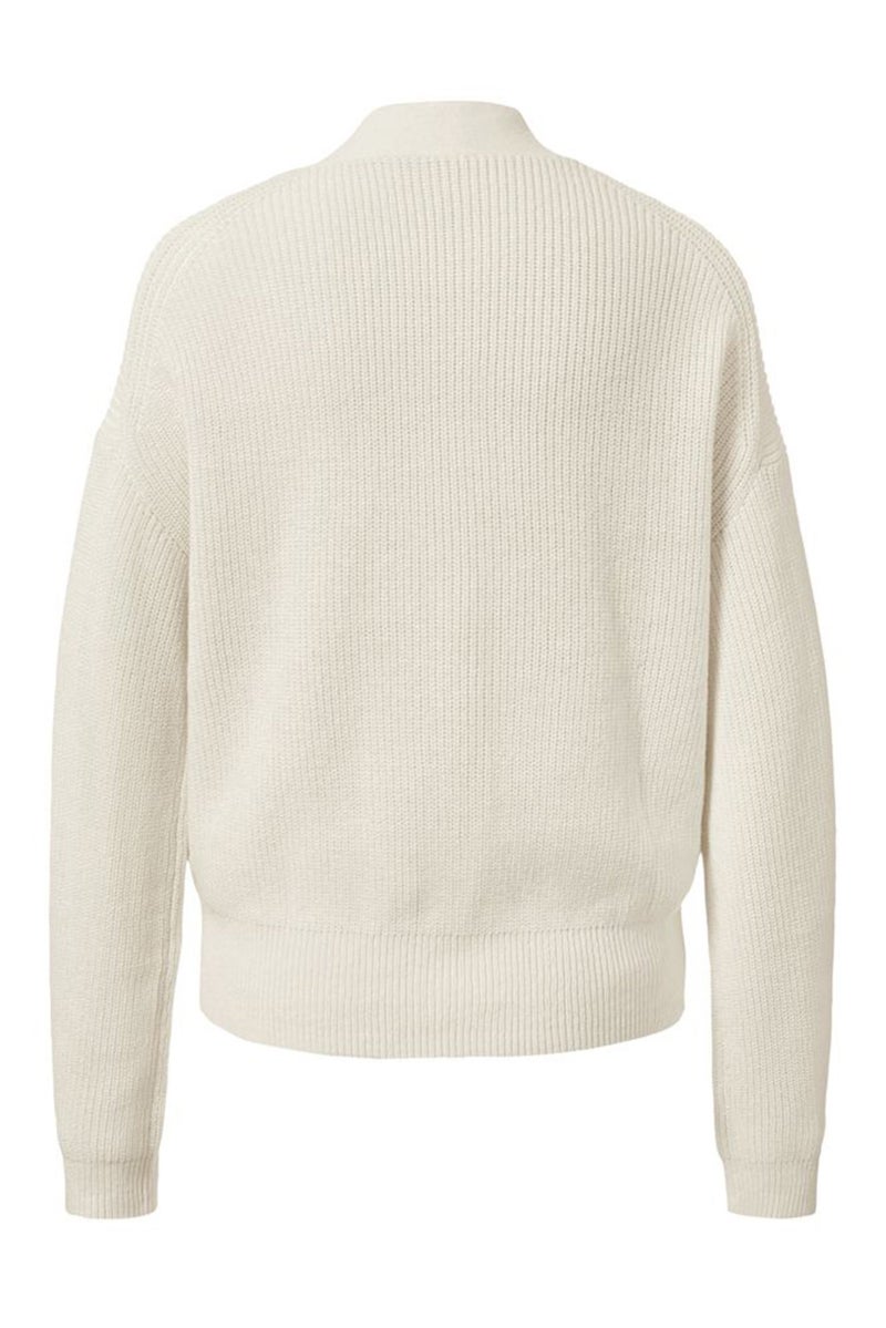 Tchibo Women V-Neck Long Sleeve Knitted Cardigan, Off White - Image 3