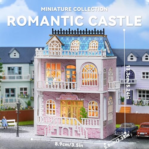 Flever Dollhouse Miniature DIY House Kit Creative Room with Furniture for Romantic Valentines Gift Romantic Castle - Image 5