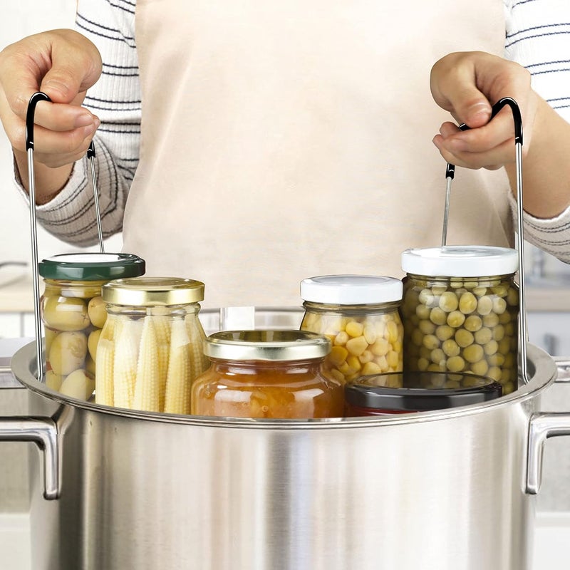 KORCCI 12in Stainless Steel Canning Rack with Contour Handles, Holds 7 Pint or 6 Quart Jars in Pressure Canner Pot - Image 2