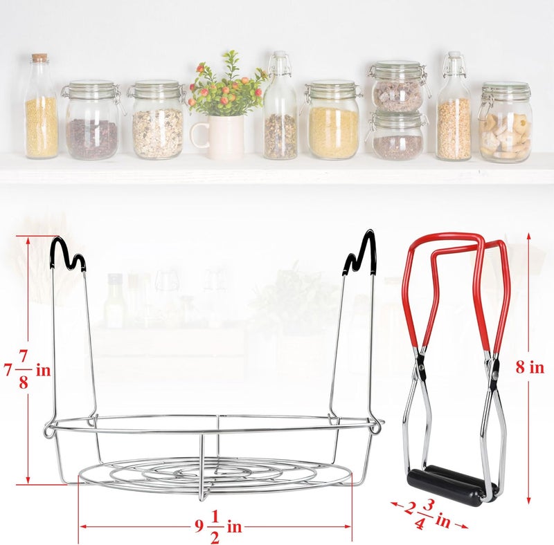 KORCCI 12in Stainless Steel Canning Rack with Contour Handles, Holds 7 Pint or 6 Quart Jars in Pressure Canner Pot - Image 3