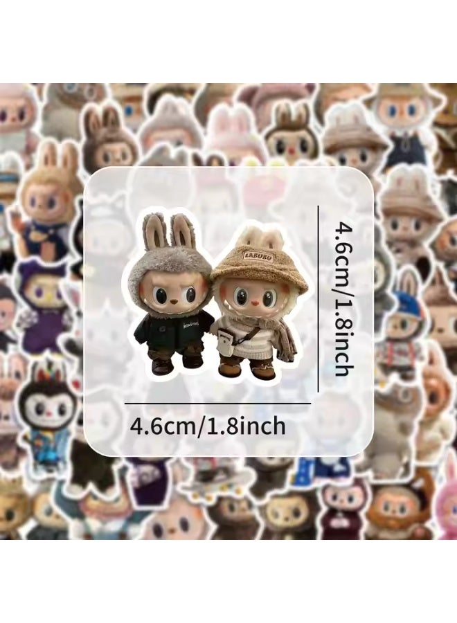Eworld 100 Pcs Labubu Cartoon Stickers, Waterproof Vinyl Decals for Laptop, Water Bottle, Skateboard, Phone, Guitar, Travel Case, Bike, Cool Random Multicolor Stickers for Teens and Adults - Image 2