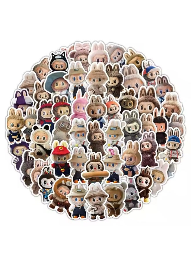 Eworld 100 Pcs Labubu Cartoon Stickers, Waterproof Vinyl Decals for Laptop, Water Bottle, Skateboard, Phone, Guitar, Travel Case, Bike, Cool Random Multicolor Stickers for Teens and Adults - Image 3