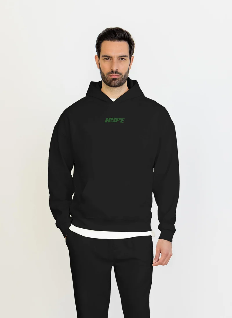 SHAPES DETAIL PRINTED BASIC HOODIE