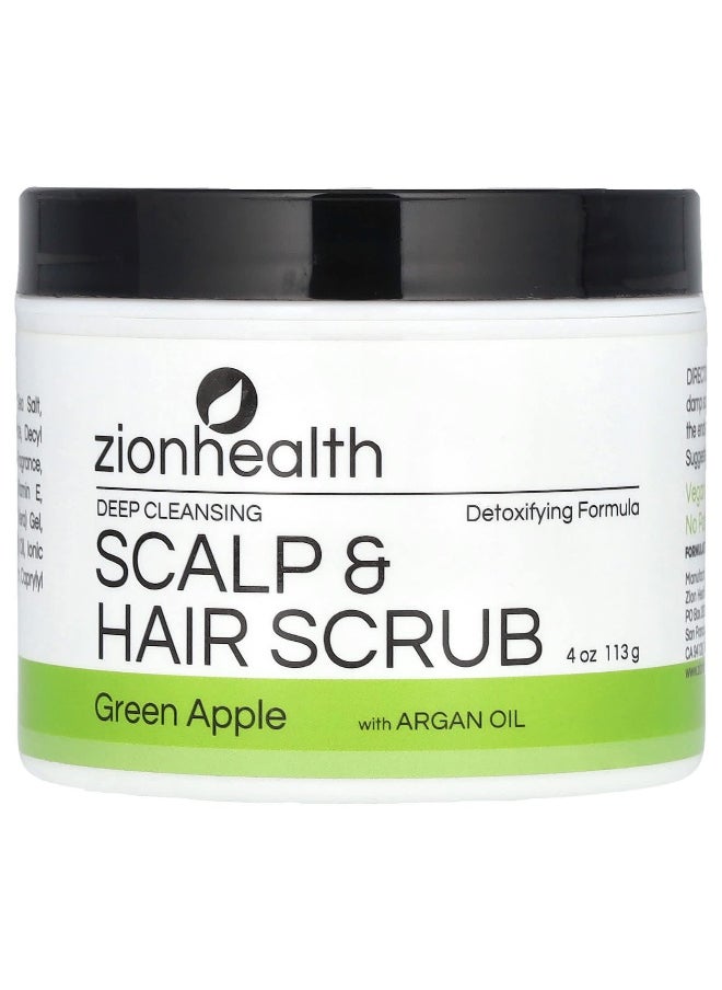 Zion Health Zion Health, Deep Cleansing Scalp & Hair Scrub with Argan Oil, Green Apple, 4 oz (113 g)  - Image 1