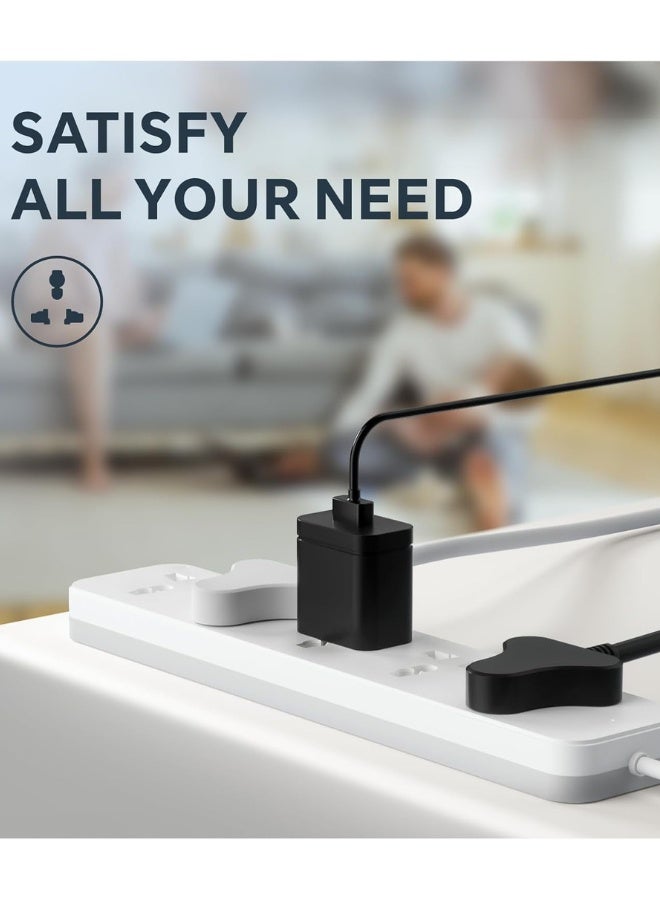 Universal Extension lead, 2.7 Meters Power Strip Extension Cord with 5 Universal Sockets|13A UK Plugs 3Pin Sockets|Safety Door Design|Wall Mount Extension Cord for Home, Office, Kitchen - Image 3