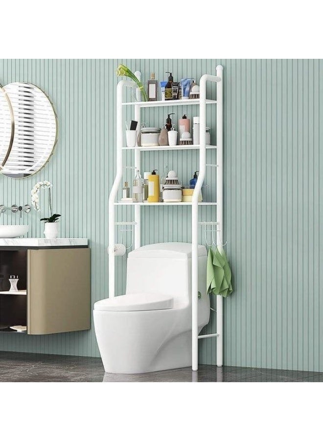 3-Tier Metal Bathroom Storage Rack Rust Resistant Over Toilet Organizer - Image 2