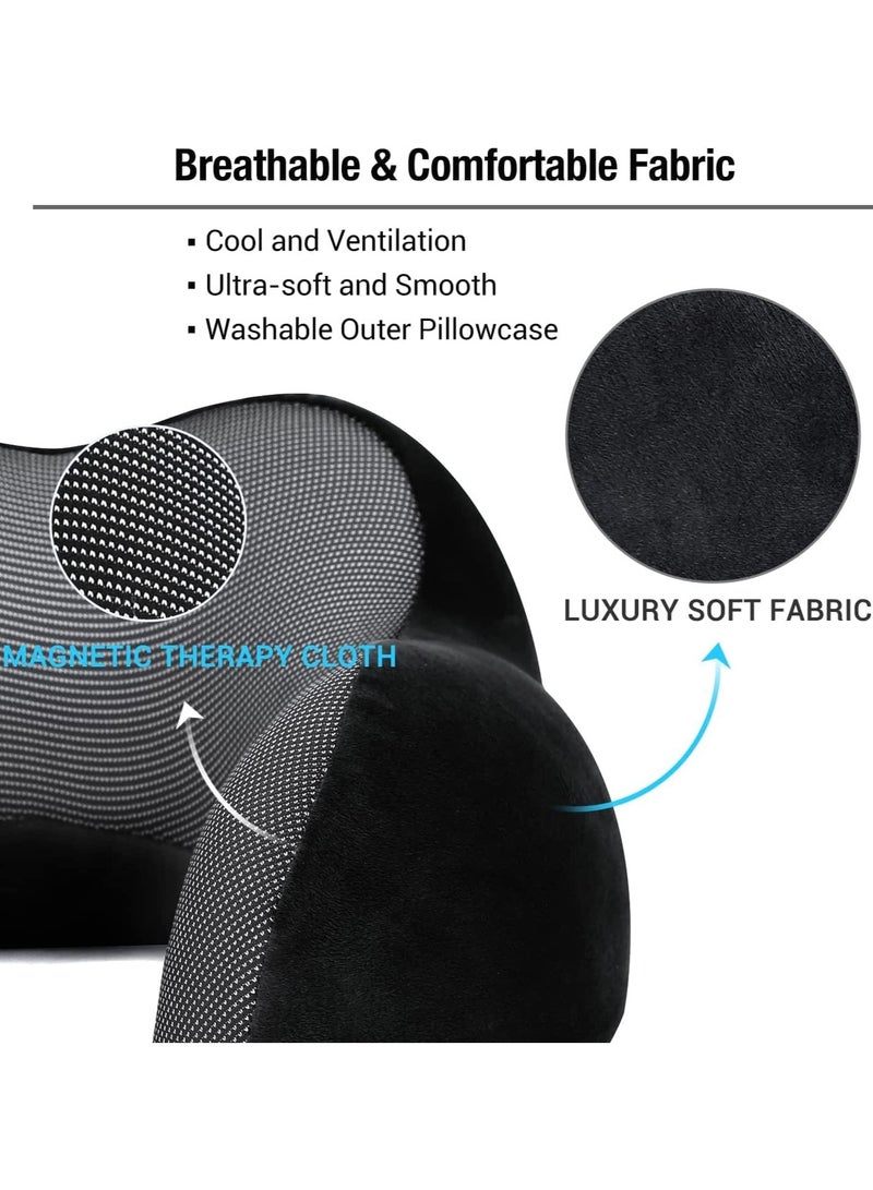 Maanys MAANYS Travel Pillow for Airplane Sleeping, Memory Foam Neck Pillow, Versatile Usage for Travel, Car, Office, Work from Home, Ideal Travel Kit with 3D Eye Mask, Earplugs & Portable Luxury Bag(Black)  - Image 5
