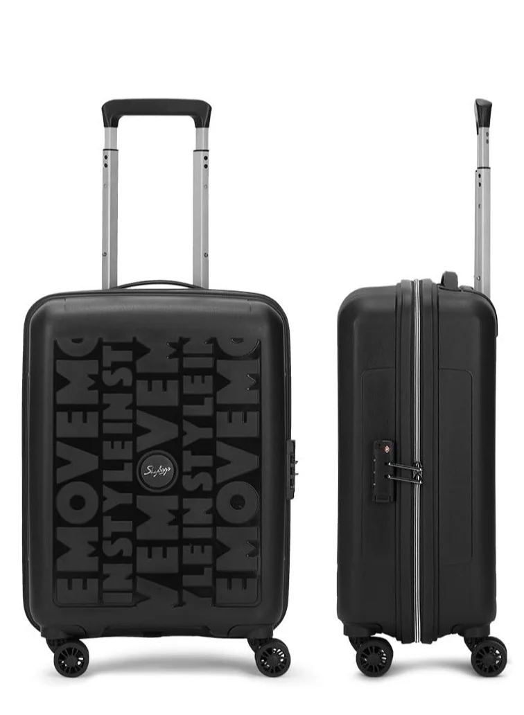 Skybags Play Set of 2 Polypropylene(PP), 4 Spinner Double Wheel Trolley Bags for Travel, Hard Case Lightweight Bag with TSA Lock, Tough Suitcase for Travel (Large-28, Cabin-20 Inch), Black