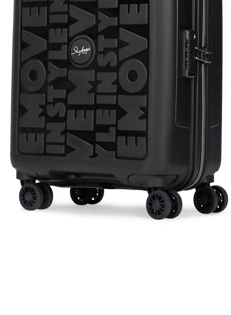 Skybags Play Set of 2 Polypropylene(PP), 4 Spinner Double Wheel Trolley Bags for Travel, Hard Case Lightweight Bag with TSA Lock, Tough Suitcase for Travel (Large-28, Cabin-20 Inch), Black