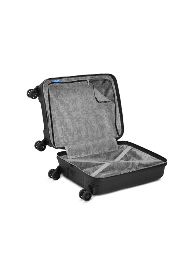 Skybags Play Set of 2 Polypropylene(PP), 4 Spinner Double Wheel Trolley Bags for Travel, Hard Case Lightweight Bag with TSA Lock, Tough Suitcase for Travel (Large-28, Cabin-20 Inch), Black
