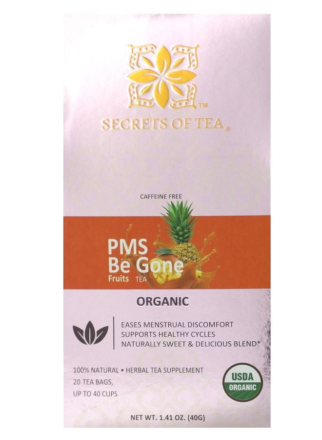 Organic PMS Be Gone Fruits Tea Caffeine Free 20 Tea Bags 1.41 oz (40 g)