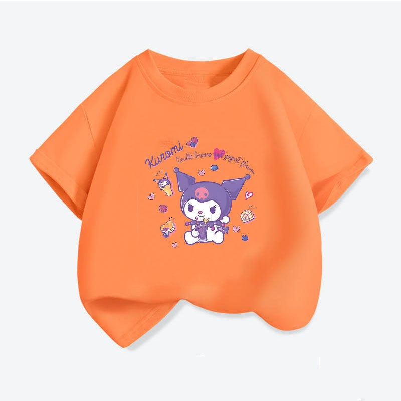 Coolometi Children'S Short-Sleeved Girls' Summer Printed T-Shirt New Children'S Yugui Dog Half-Sleeved Shirt Fashion - Image 1