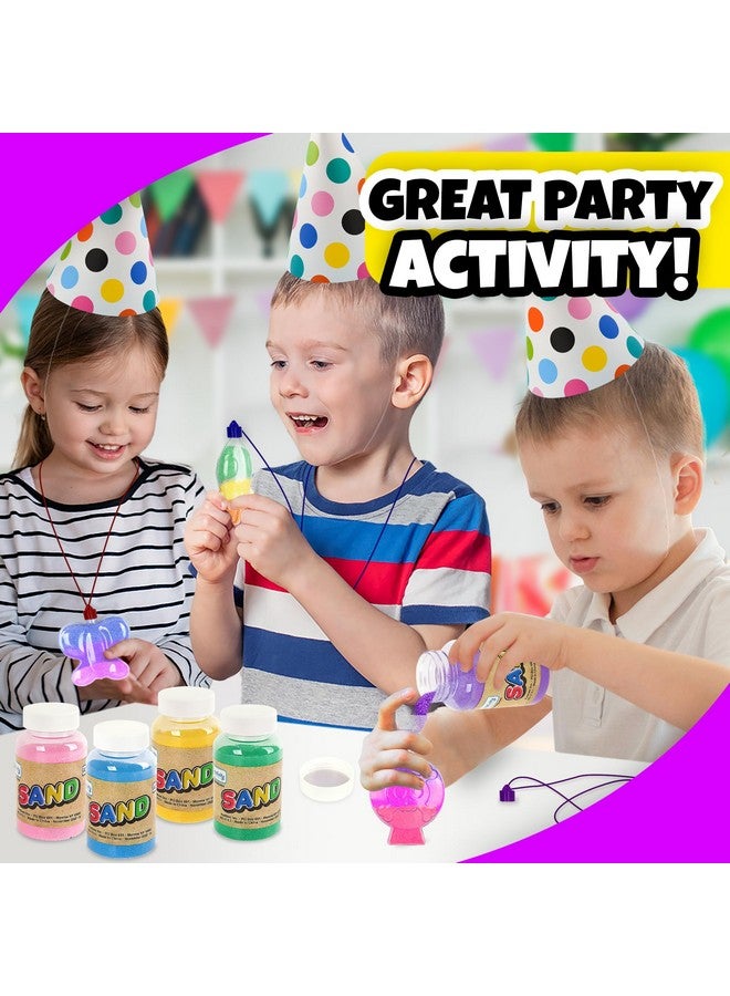 ArtCreativity Colored Sand Art Kits for Kids 40-Pack, Play Sand Set, 10 Assorted Colors, 8 oz. Each, 24 Sand Art Bottle Necklaces, and 6 Funnels Bulk Sand Art Project, Kids Party Crafts for Boys Girls - Image 3