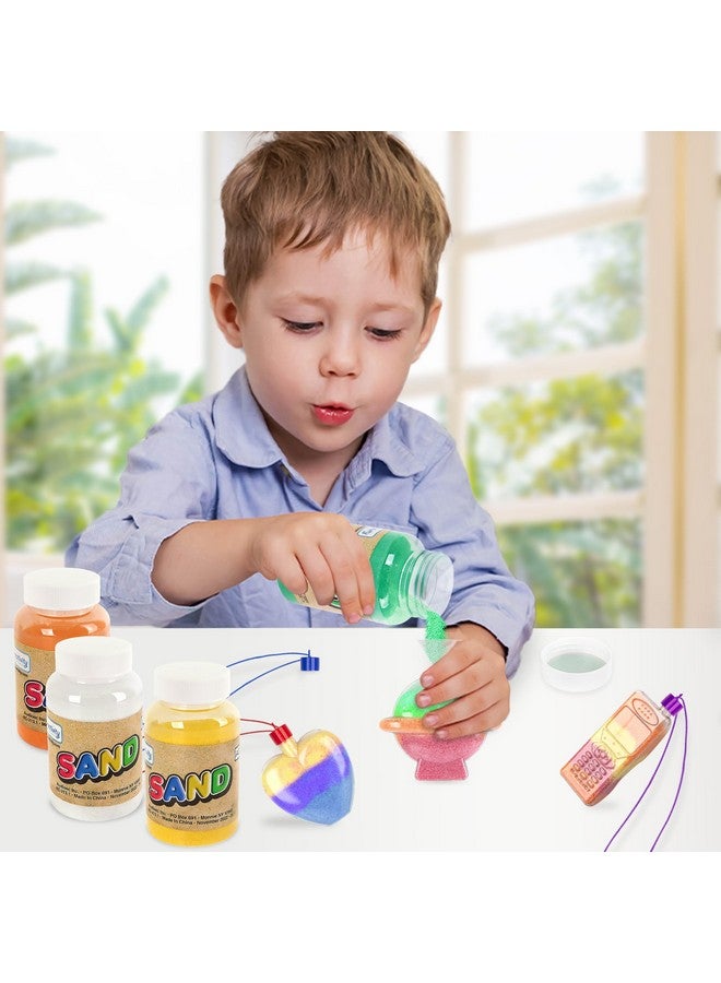 ArtCreativity Colored Sand Art Kits for Kids 40-Pack, Play Sand Set, 10 Assorted Colors, 8 oz. Each, 24 Sand Art Bottle Necklaces, and 6 Funnels Bulk Sand Art Project, Kids Party Crafts for Boys Girls - Image 2