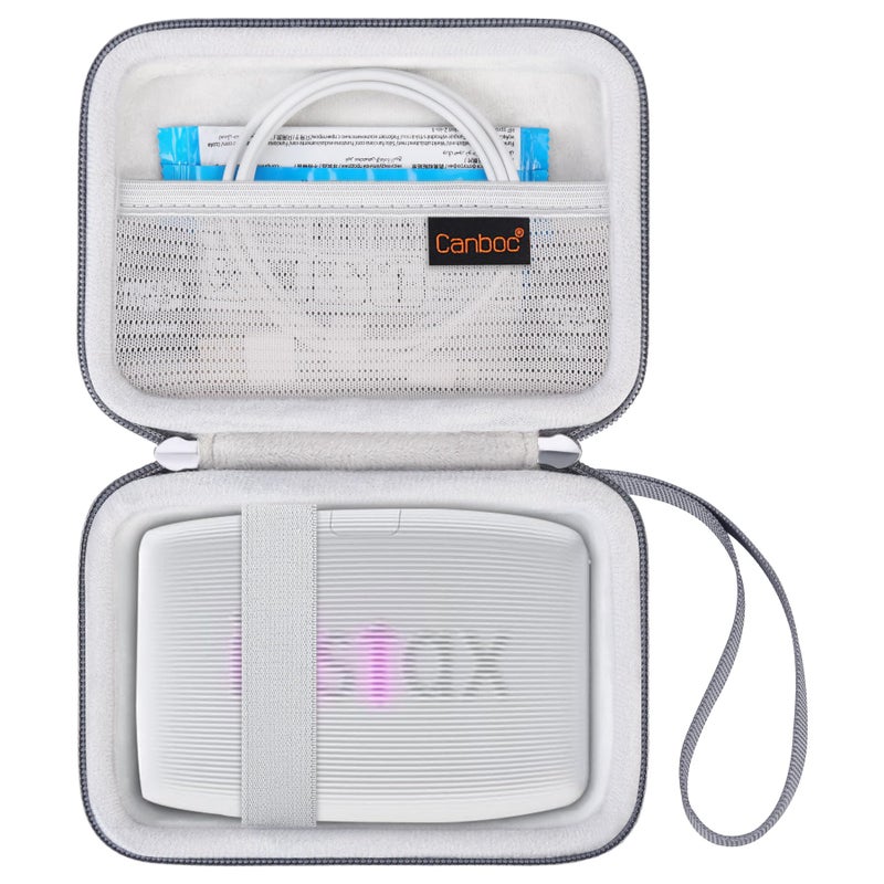 Canboc Hard Case for Fujifilm Instax Mini Link 2/ Fujifilm Instax Mini Link 3/ Instax Mini Link Smartphone Printer, Mesh pocket fit Instax Mini Instant Film and Cable, Ash White - Image 1