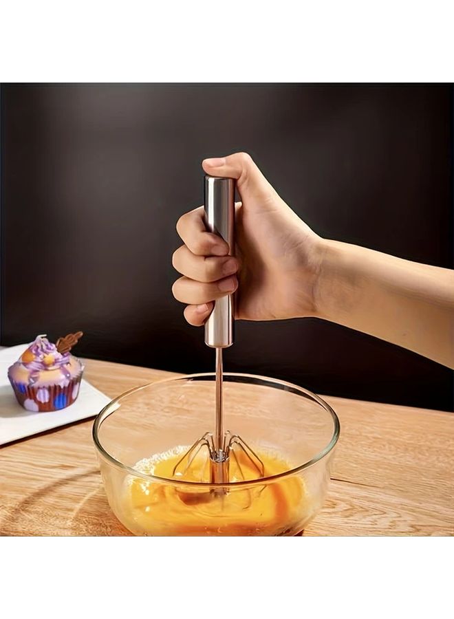 خلاط يدوي فضي يدوي محمول لخفق الكعك والمافن - Image 5