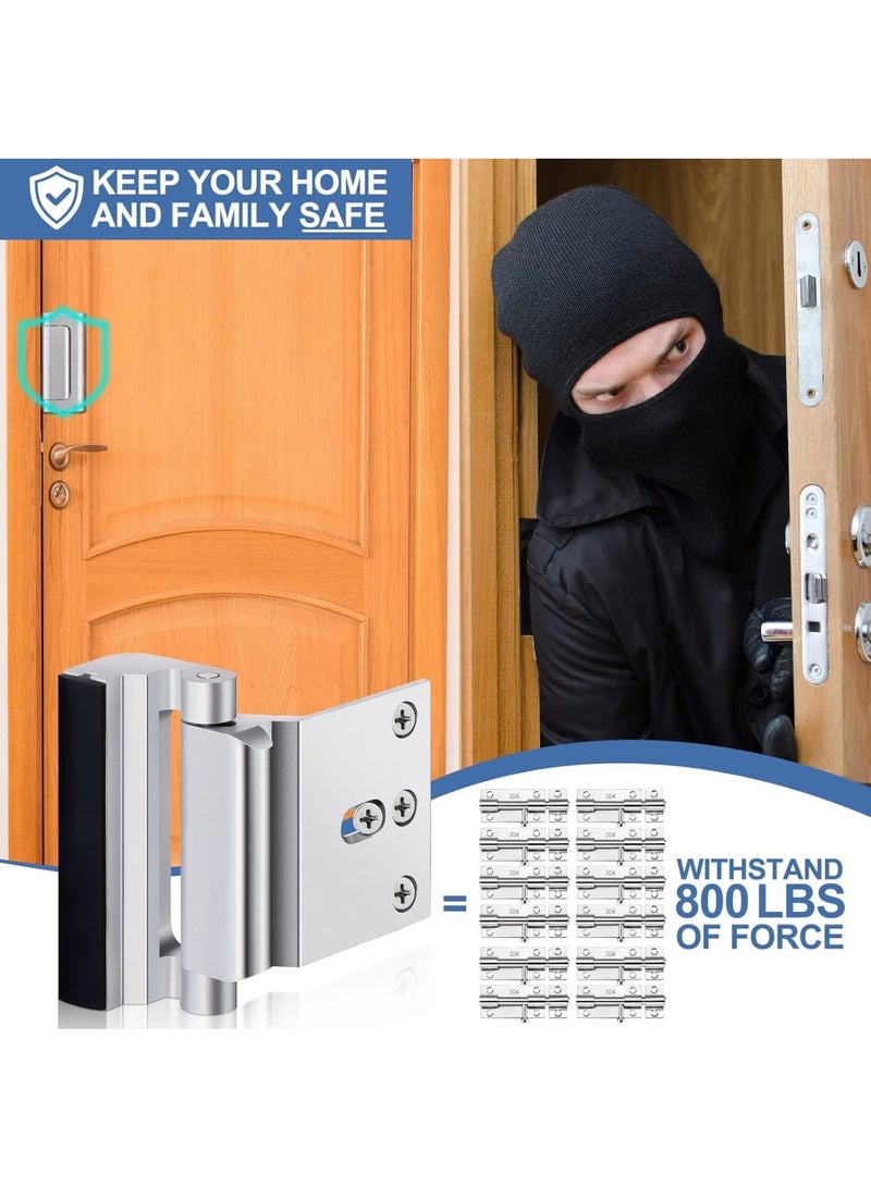 Zikra Home Security Door Lock Reinforcement, 2 Pack Door Locks for Kids Safety, Door Lock with 16 Pcs Screws, Child Proof Door Locks for Doors Inside Upgrade Lock to Defend Your Home, Silver - Image 5