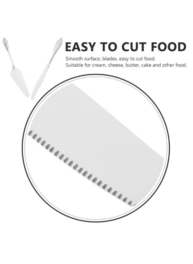 YelaJoy Cake Serving Set Wedding Cake Knife and Server Set with Forks Cake Cutting Utensils Stainless Steel Cake Cutter Serrated Cake Knife Professional Dessert Server for Cake Cheese Pie Pizza (Set of 4) - Image 2
