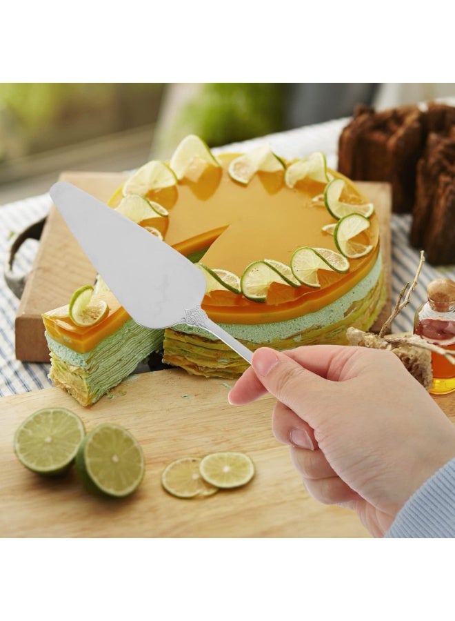 YelaJoy Cake Serving Set Wedding Cake Knife and Server Set with Forks Cake Cutting Utensils Stainless Steel Cake Cutter Serrated Cake Knife Professional Dessert Server for Cake Cheese Pie Pizza (Set of 4) - Image 4
