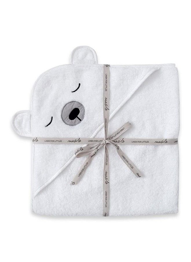 Masilo Organic Cotton Hodded Towel For 0 To 5 Years Baby Pack Of 1Polar Bear White  - Image 3