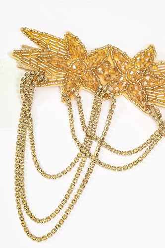 BABEYOND 1920s Flapper Headpiece Roaring 20s Headband Great Gatsby Headband Chain for Women Vintage Hair Accessory - Image 3