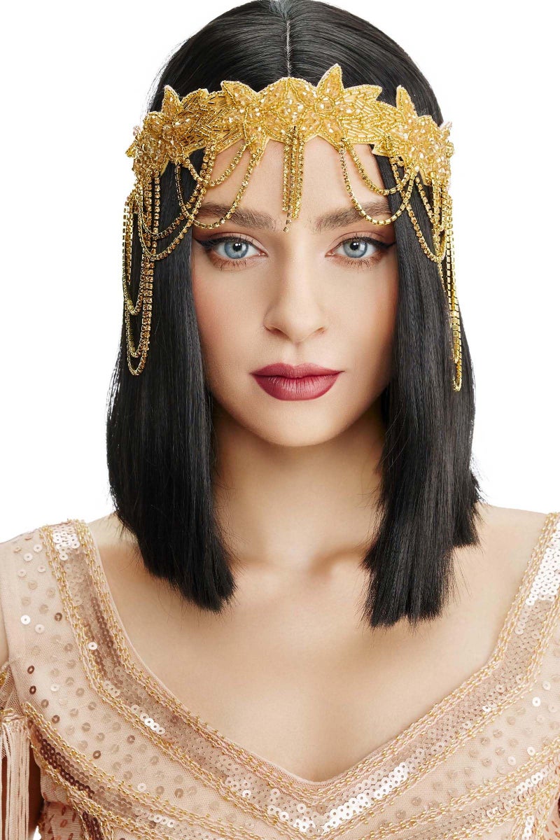 BABEYOND 1920s Flapper Headpiece Roaring 20s Headband Great Gatsby Headband Chain for Women Vintage Hair Accessory - Image 2