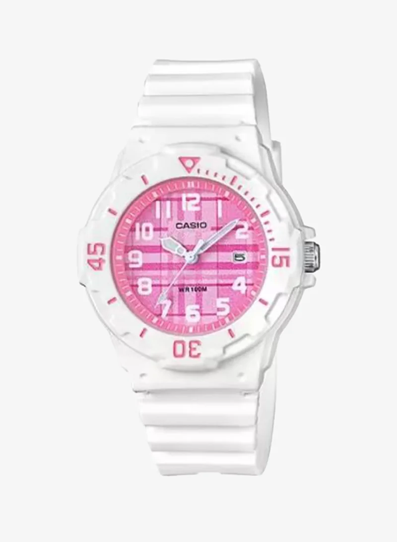 كاسيو Women's Analog Display Watch With White Resin Strap - LRW-200H-4C