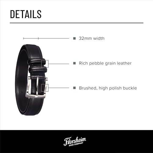 Florsheim 32mm Pebble Grain Leather Belt - Image 3