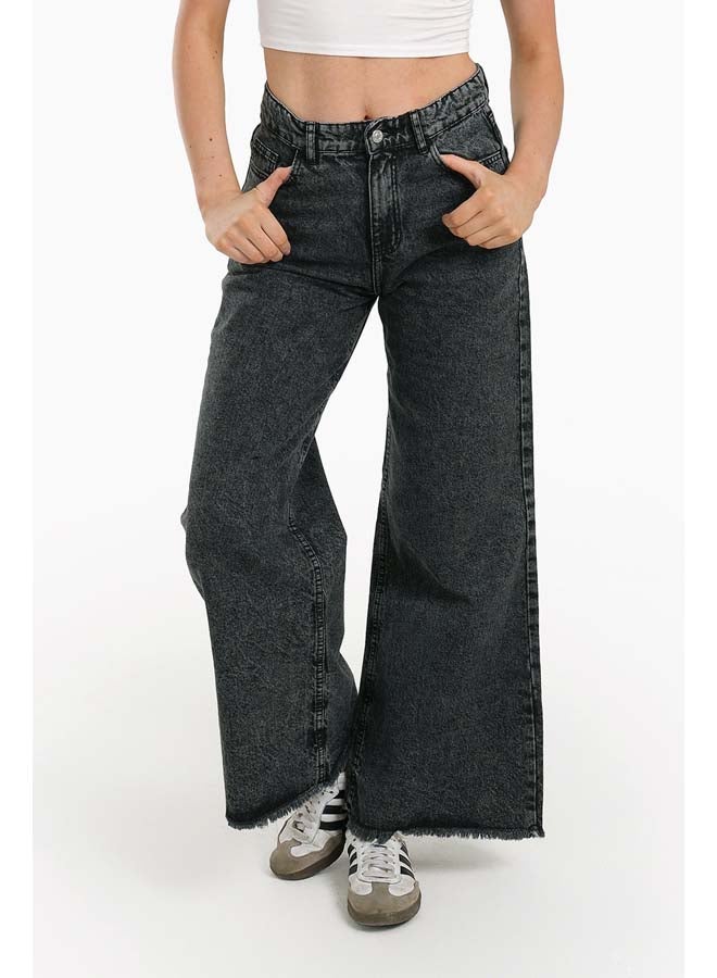 Clue Grey Zip Fly Jeans - Image 1