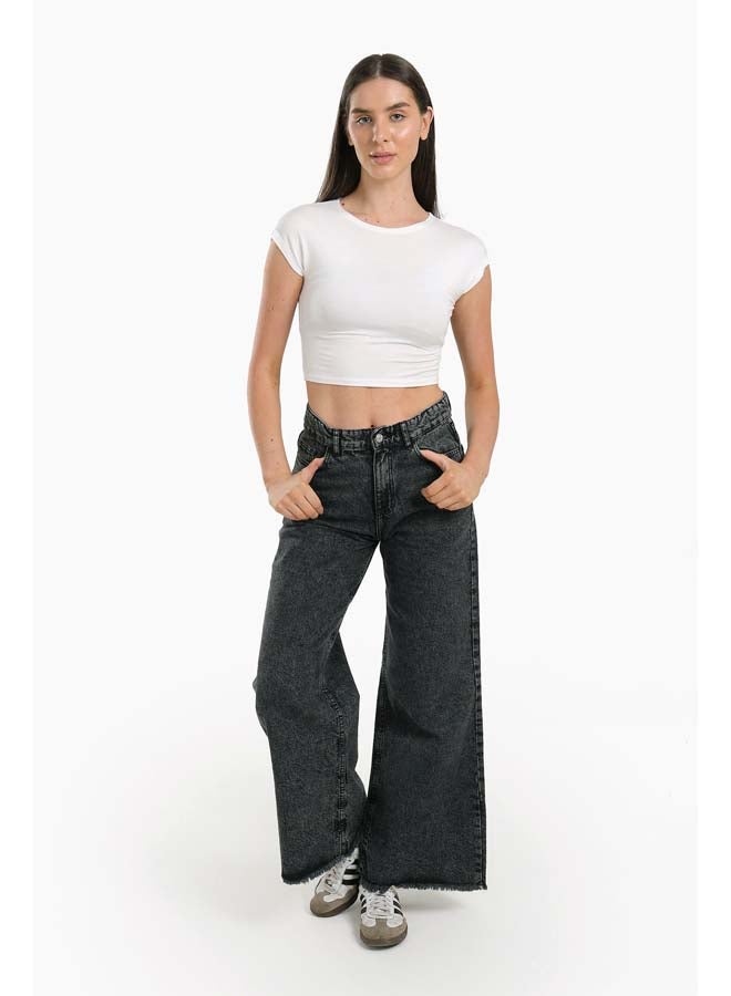 Clue Grey Zip Fly Jeans - Image 4