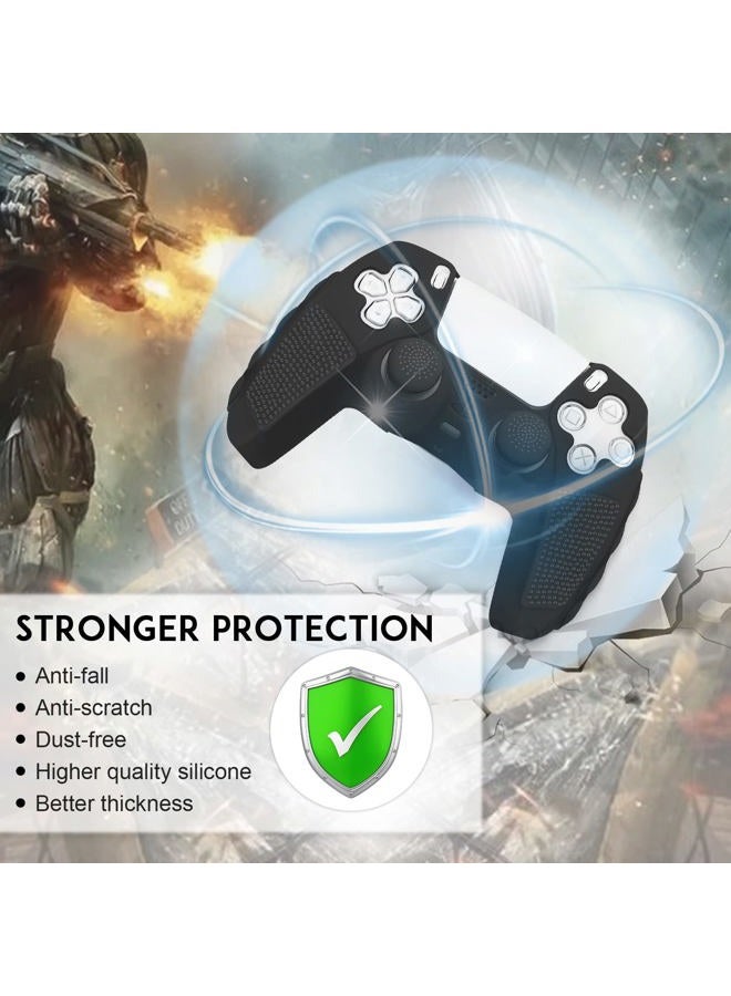 SIKEMAY Anti-Slip PS5 Controller Skin, Soft Thicken Non-Slip Studded Silicone Gel Grip Protective Cover Case for Playstation 5 Dualsense Controller Grip, 2 Pack with 8 x Thumb Grip Caps - Image 5