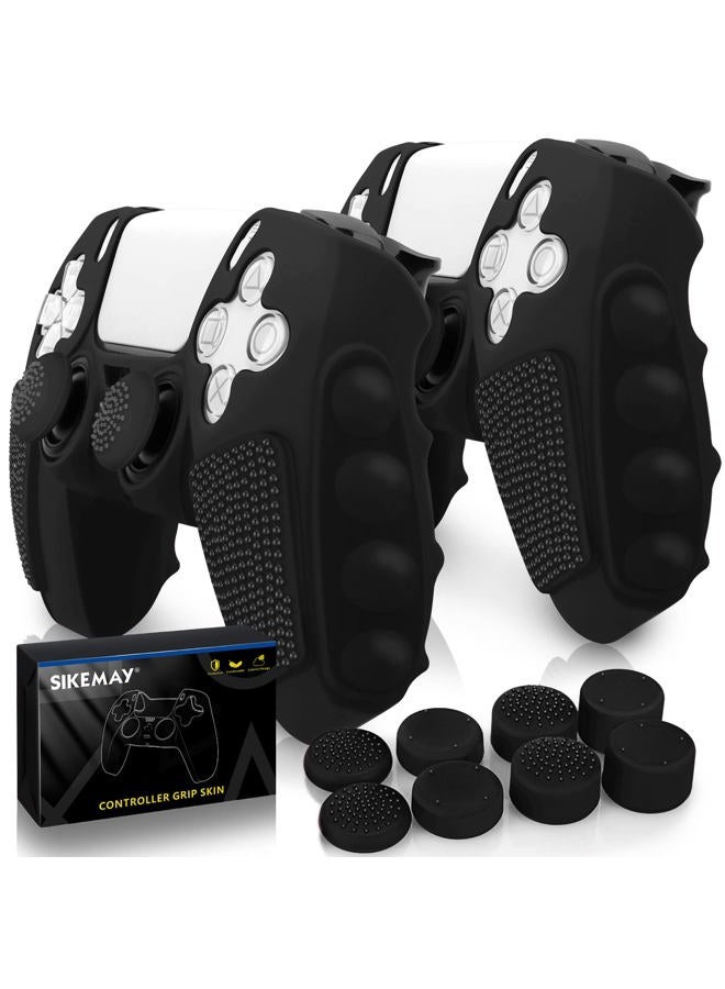 SIKEMAY Anti-Slip PS5 Controller Skin, Soft Thicken Non-Slip Studded Silicone Gel Grip Protective Cover Case for Playstation 5 Dualsense Controller Grip, 2 Pack with 8 x Thumb Grip Caps - Image 1